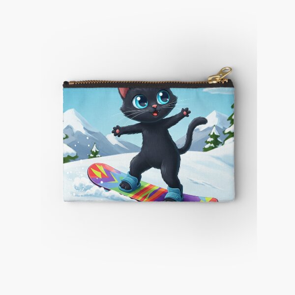 Item preview, Snowboarding Black Cat – Winter Sports Champion Vibes designed and sold by CraftMuse19.