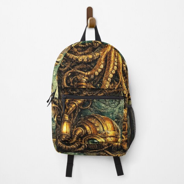 Item preview, Steampunk Underwater Odyssey - Mechanical Octopus and Whale Submarine Art designed and sold by freackly.