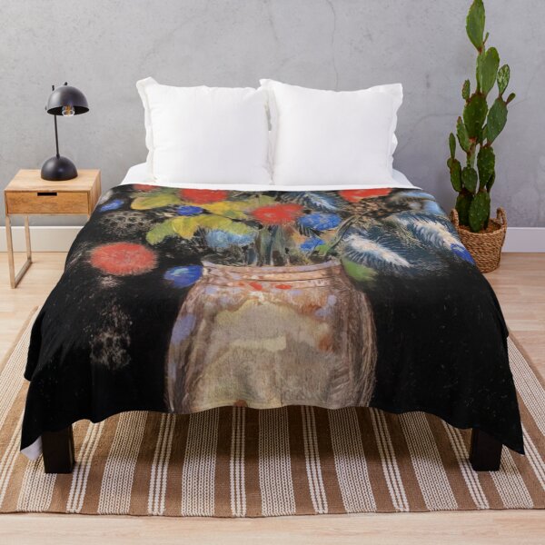 Item preview, Odilon Redon Large Bouquet On A Black Background designed and sold by melaartni.