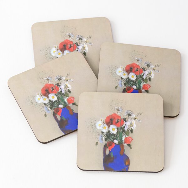Item preview, Odilon Redon Poppies And Daisies In A Blue Vase designed and sold by melaartni.