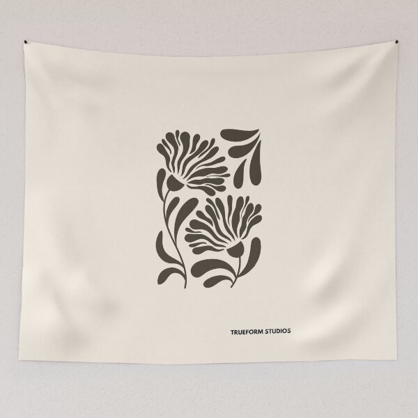 Item preview, Minimalist floral poster – botanical linocut illustration designed and sold by PrintCessStudio.