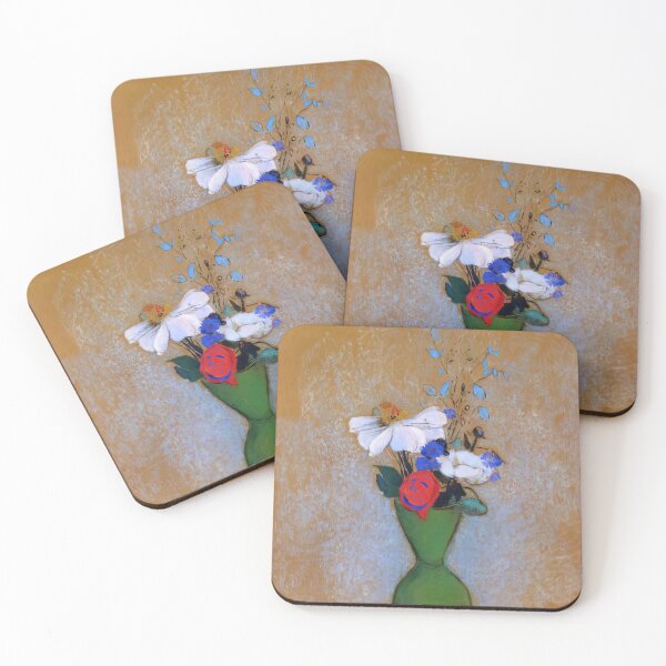 Item preview, Odilon Redon Rose Peony And Cornflowers In A Green Vase designed and sold by melaartni.