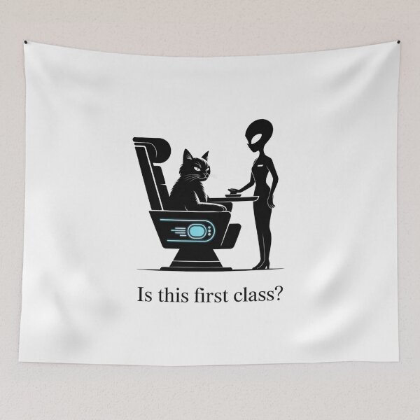 Item preview, Is This First Class Funny Classic T-shirt For Cat And Sci-fi Lovers designed and sold by PaulaArtworks.