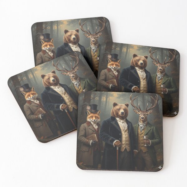 Item preview, Forest Aristocracy Victorian Portrait - Elegant Fox, Bear & Deer designed and sold by freackly.