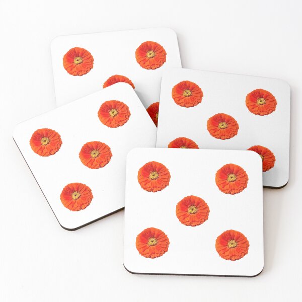 Item preview, Tile Pattern of Zinnia Elegans Pure Orange Flowers designed and sold by vinylenergyart.