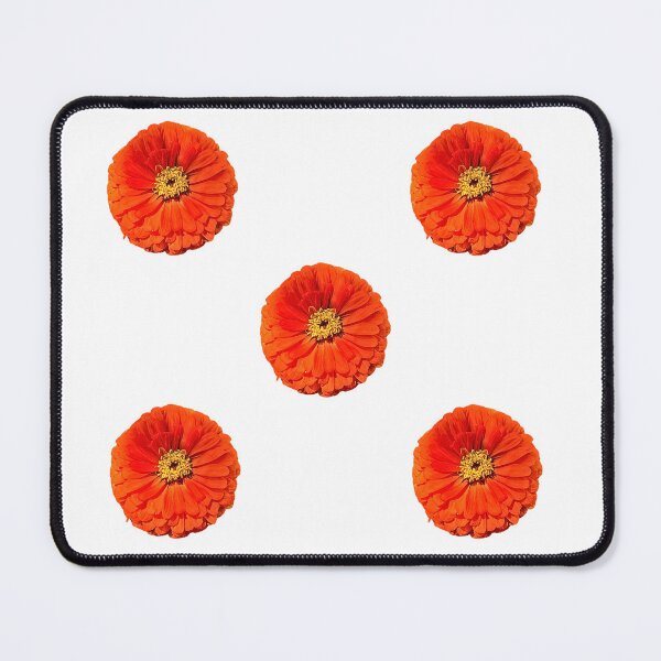 Item preview, Tile Pattern of Zinnia Elegans Pure Orange Flowers designed and sold by vinylenergyart.