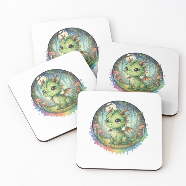 Item preview, Cute Florest Dragon Moon - Cute Spirit Moon Art designed and sold by Magic  House.