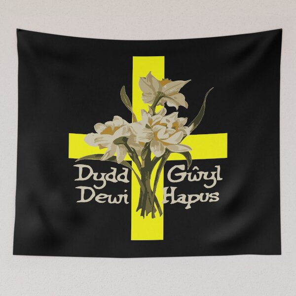 Item preview, Dydd Gwyl Dewi Hapus With March Daffodils And St Davids Cross designed and sold by taiche.