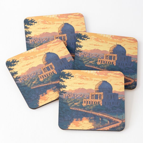 Item preview, Hiroshima Peace Memorial at Golden Hour – Retro Anime Landscape designed and sold by JacksoonLester.