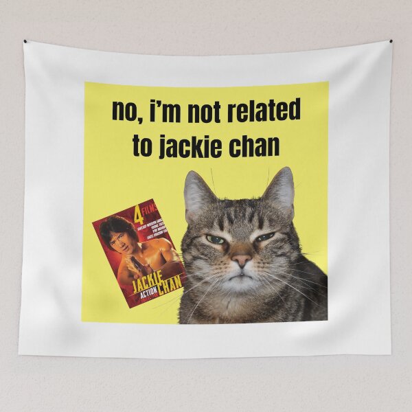 Item preview, Funny Cat - No I'm Not Related to Jackie Chan designed and sold by The Multilingual Family Hub Shop.