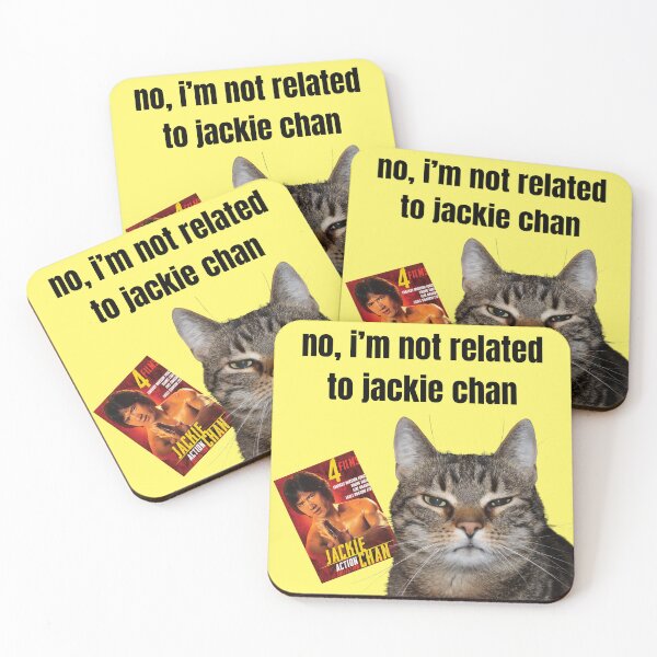 Item preview, Funny Cat - No I'm Not Related to Jackie Chan designed and sold by The Multilingual Family Hub Shop.