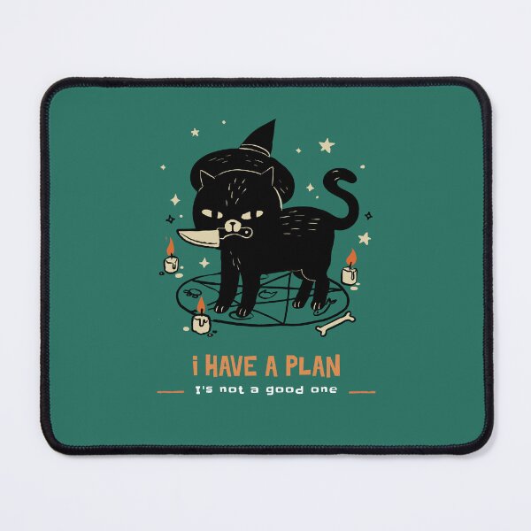 Item preview, Funny Witch Cat Meme – “I Have A Plan, It’s Not A Good One” – Chaotic Black Cat Ritual Humor Design designed and sold by InkStars.
