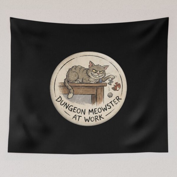 Item preview, Dungeon Meowster At Work Funny RPG Cat Tabletop Gaming designed and sold by Fenay Designs.