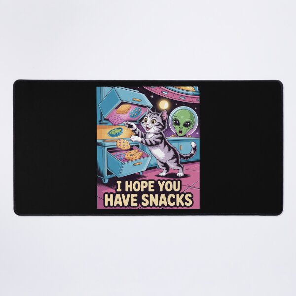 Item preview, I Hope You Have Snacks Funny Classic T-shirt For Cat And Sci-fi Lovers designed and sold by PaulaArtworks.