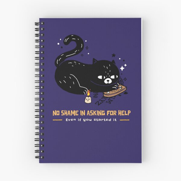 Item preview, Funny Witch Cat Meme – “No Shame In Asking For Help (Even If You Started It)” – Black Cat Summoning Circle Humor Design designed and sold by InkStars.