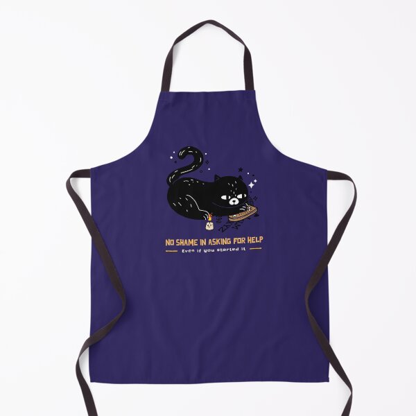 Item preview, Funny Witch Cat Meme – “No Shame In Asking For Help (Even If You Started It)” – Black Cat Summoning Circle Humor Design designed and sold by InkStars.