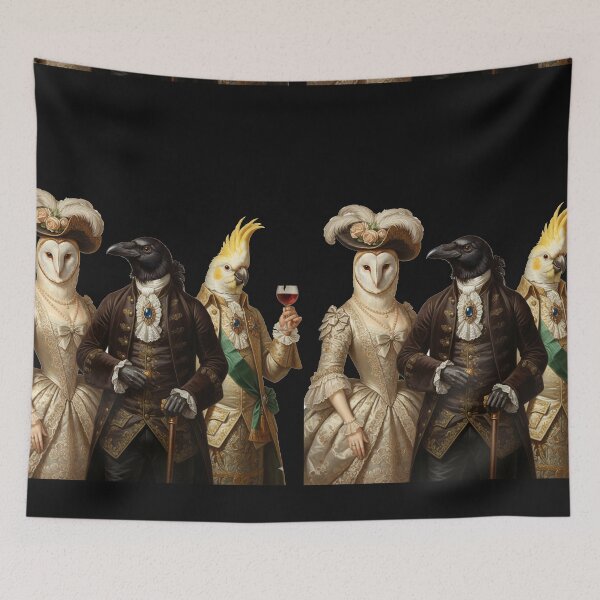 Item preview, Baroque Bird Aristocracy - Vintage Owl, Raven and Cockatoo Portrait designed and sold by freackly.