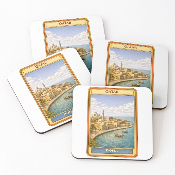 Item preview, Vintage Doha Qatar Travel Poster designed and sold by CLOUTKULT.