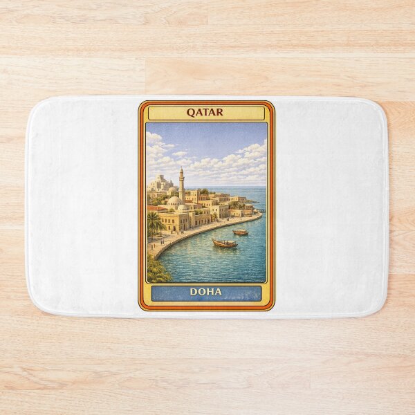 Item preview, Vintage Doha Qatar Travel Poster designed and sold by CLOUTKULT.