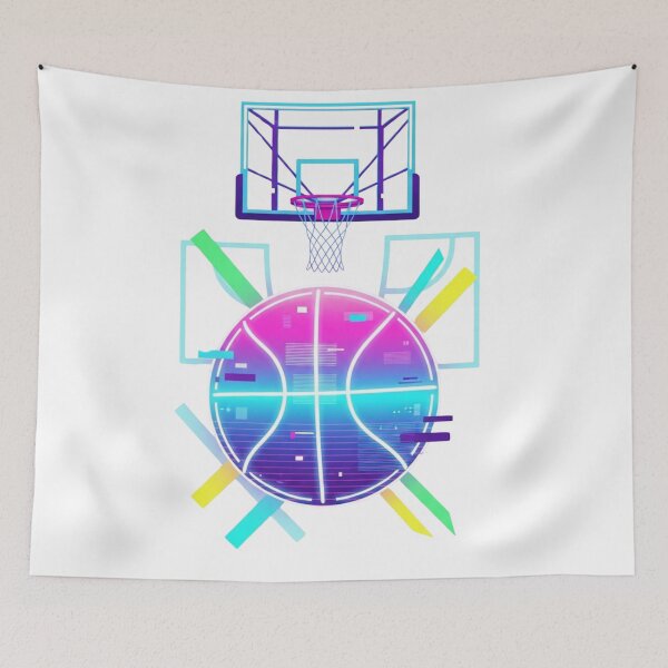 Item preview, Neon Basketball Cyberpunk – Futuristic Glitch Sports Gamer Design designed and sold by Dzblack.