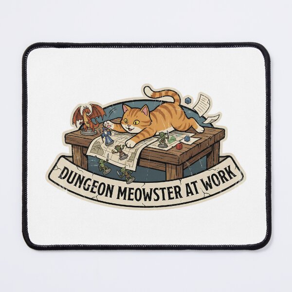 Item preview, Dungeon Meowster At Work RPG Dice Fantasy Cat Design designed and sold by Fenay Designs.