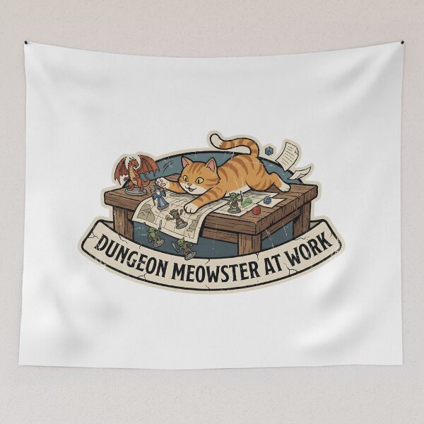 Item preview, Dungeon Meowster At Work RPG Dice Fantasy Cat Design designed and sold by Fenay Designs.