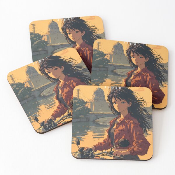 Item preview, Riding to Hiroshima – Retro Anime Girl with Motorcycle designed and sold by JacksoonLester.