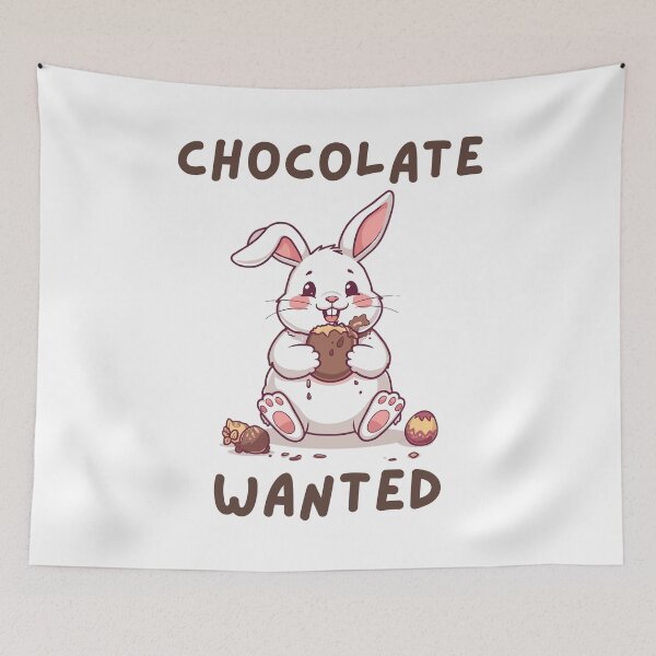 Item preview, Chocolate Wanted - Funny Hungry Easter Bunny designed and sold by TobiasLogic.