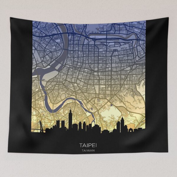 Item preview, Taipei Skyline Map designed and sold by ArtPrints.