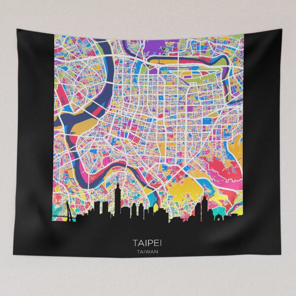 Item preview, Taipei Skyline Map designed and sold by ArtPrints.