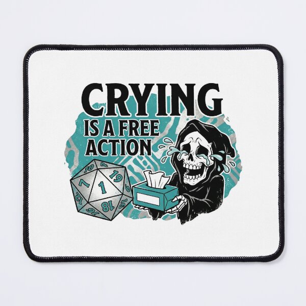 Item preview, Crying Is A Free Action Natural 1 D20 Dice Funny Gift designed and sold by Fenay Designs.