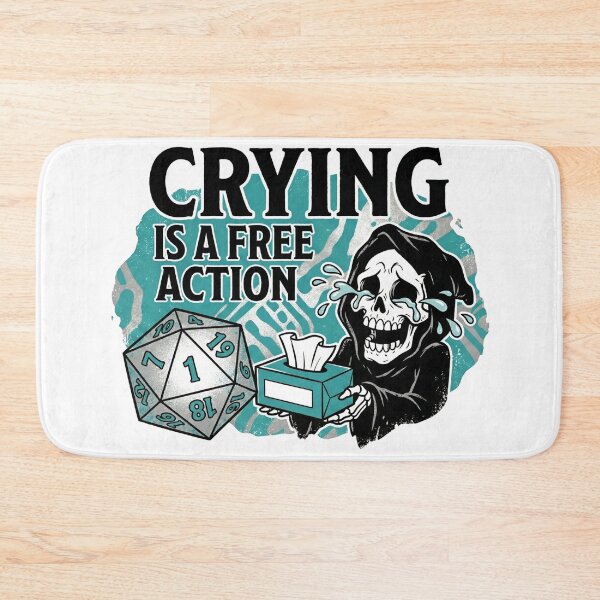 Item preview, Crying Is A Free Action Natural 1 D20 Dice Funny Gift designed and sold by Fenay Designs.