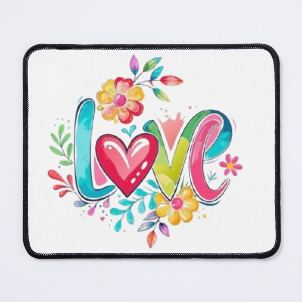 Item preview, Vibrant Floral Love Typography Art Design designed and sold by AesthinkArt.