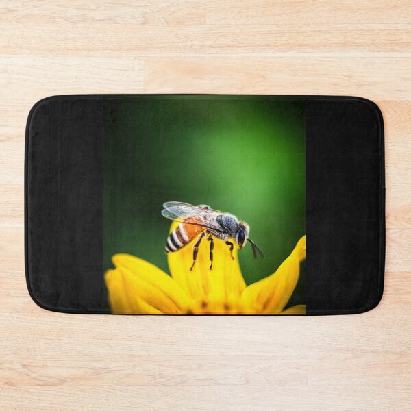 Item preview, Honeybee on Yellow Flower Wildlife Photography Art designed and sold by AbulailArt.