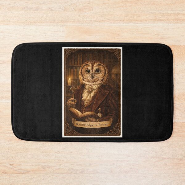 Item preview, Wise Owl Scholar Knowledge is Power - Vintage Dark Academia Portrai designed and sold by freackly.
