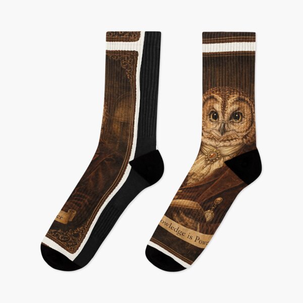 Item preview, Wise Owl Scholar Knowledge is Power - Vintage Dark Academia Portrai designed and sold by freackly.