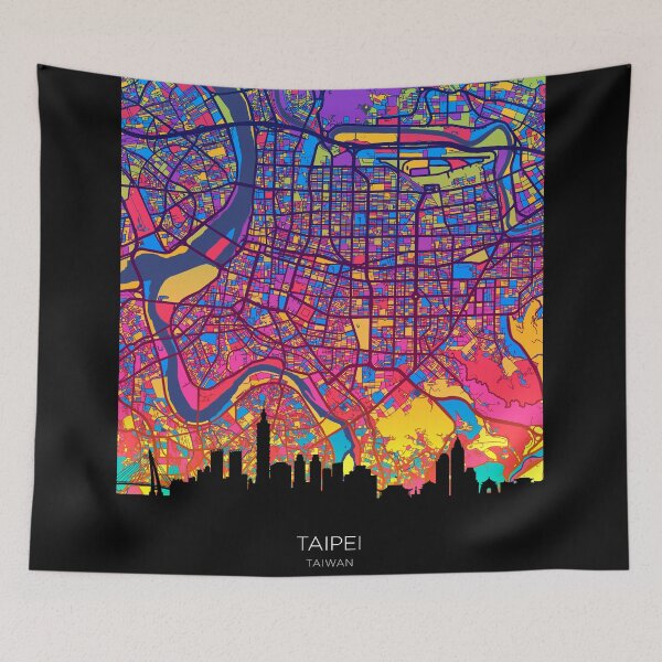 Item preview, Taipei Skyline Map designed and sold by ArtPrints.