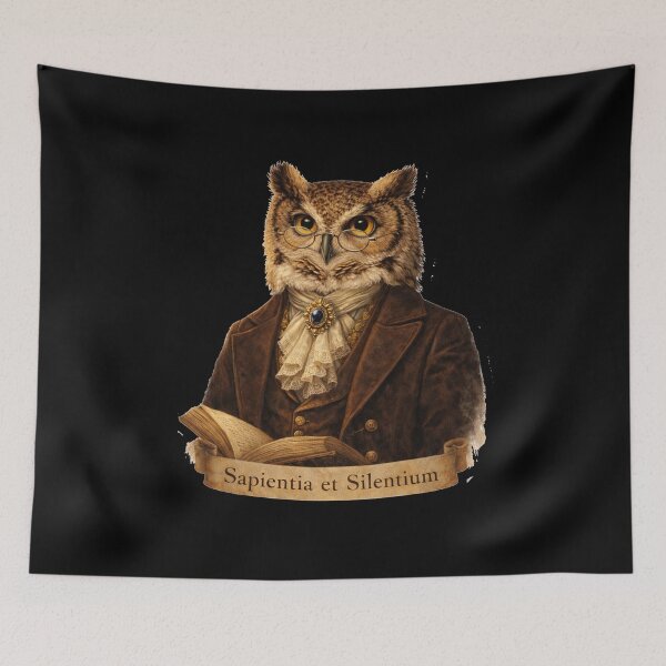 Item preview, Wise Owl Scholar Victorian Portrait - Sapientia et Silentium Dark Academia Art designed and sold by freackly.