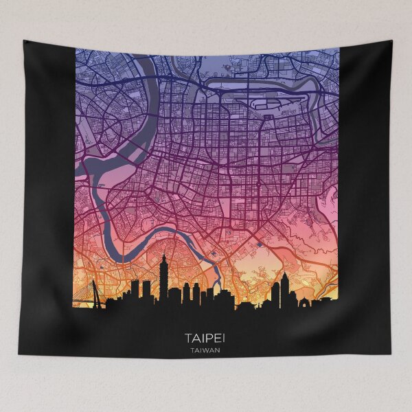 Item preview, Taipei Skyline Map designed and sold by ArtPrints.