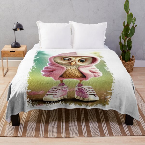 Item preview, Cute Owl in Pink Hoodie - Kawaii Streetwear Bird Art designed and sold by Krasnovaovaova.