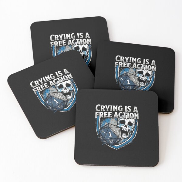 Item preview, Crying Is A Free Action Total Party Kill Funny RPG Skull designed and sold by Fenay Designs.