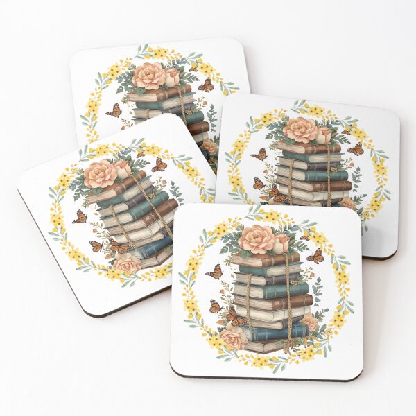 Item preview, Vintage Floral Bookshelf and Butterflies designed and sold by racheli147.