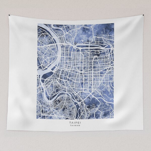 Item preview, Taipei Street Map Taiwan designed and sold by ArtPrints.