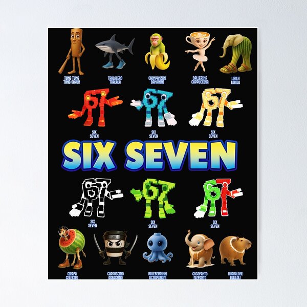 Item preview, Six Seven Italian Brainrot Character Roster Tralalero Tralala Meme Squad Gift For Boy Kids Girl designed and sold by ArmyAbodo.