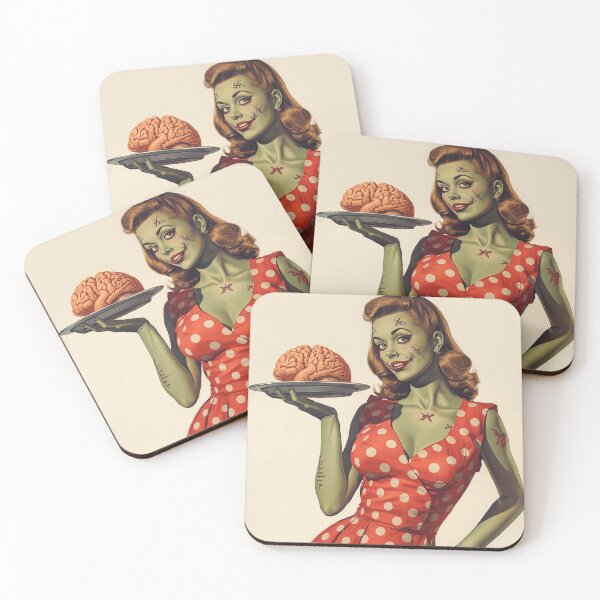 Item preview, Zombie Pin Up Girl Vintage 1950s Horror Retro Halloween Art designed and sold by MissSaylor.