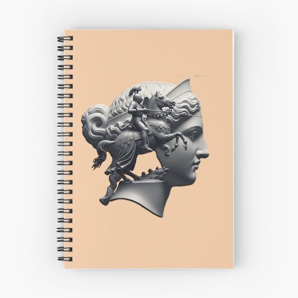 Item preview, Surreal Classical Sculpture Bust with Knight on Horseback Art designed and sold by ELmestka.