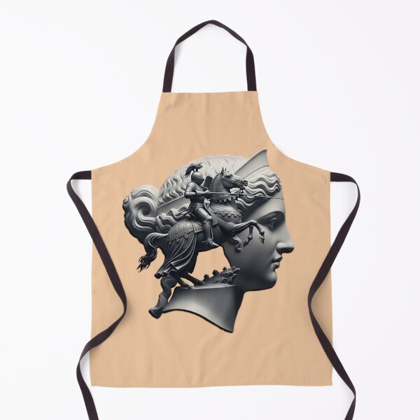 Item preview, Surreal Classical Sculpture Bust with Knight on Horseback Art designed and sold by ELmestka.