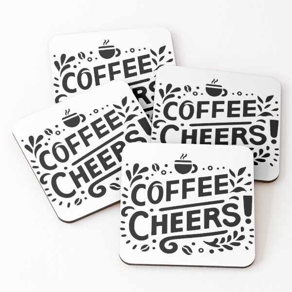 Item preview, Coffee Cheers – Fun Coffee Quote Typography with Cup Illustration designed and sold by Lulunza.