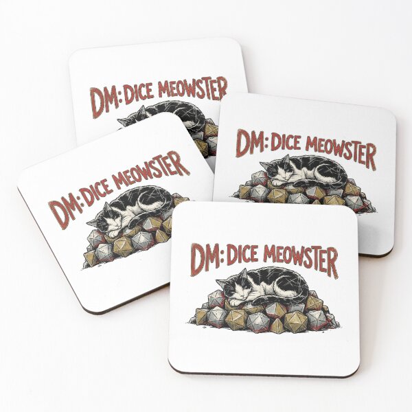 Item preview, DM Dice Meowster Sleeping Cat RPG Gamer Gift designed and sold by Fenay Designs.