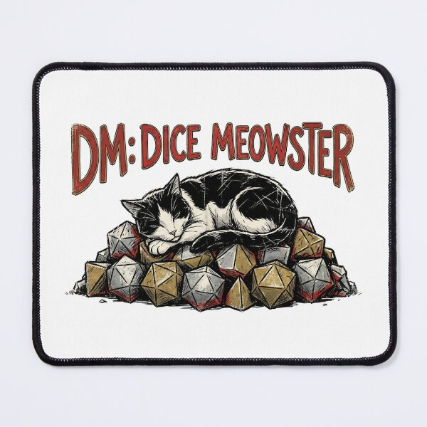 Item preview, DM Dice Meowster Sleeping Cat RPG Gamer Gift designed and sold by Fenay Designs.